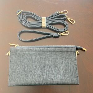 Navy Clutch that can also be a wristlet or crossbody